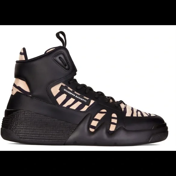giuseppe zanotti BNIB zebra suede hightop sneakers - Picture 4 of 7